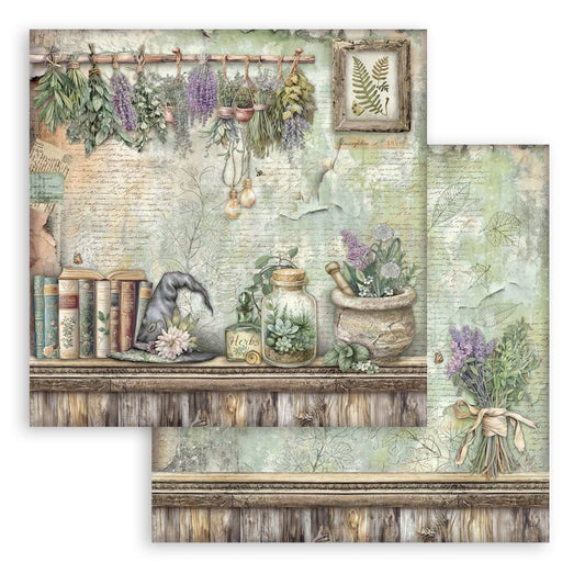 Stamperia Herbarium Silvae - 12x12 Designer Paper - Lavender
