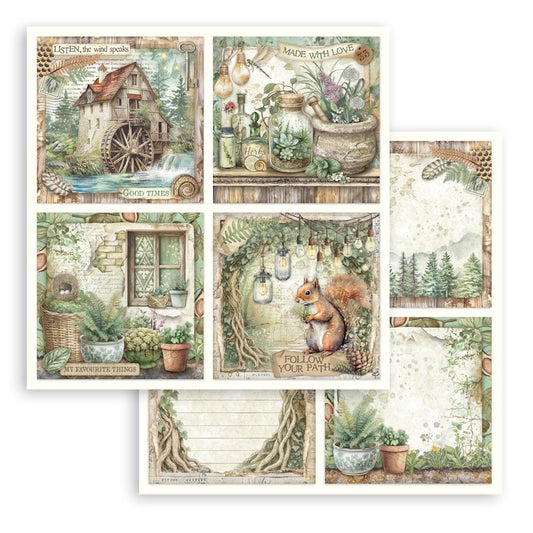 Stamperia Herbarium Silvae - 12x12 Designer Paper - 4 Cards