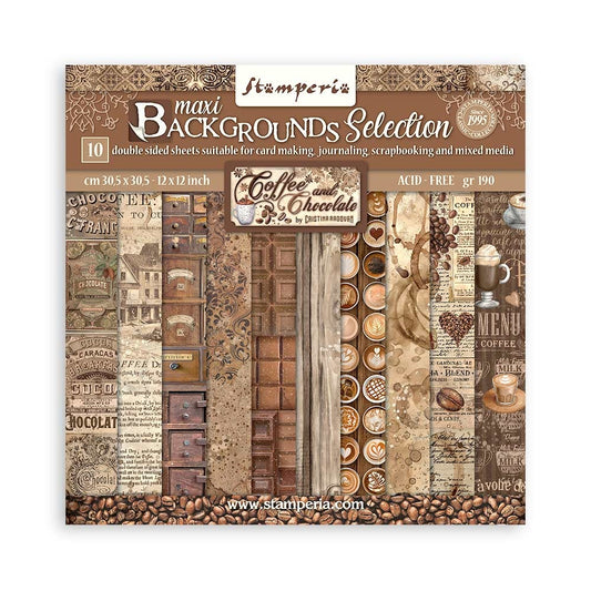 Stamperia Coffee and Chocolate - 12X12 Backgrounds