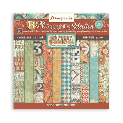 Stamperia Furry Friends - 12x12 Backgrounds