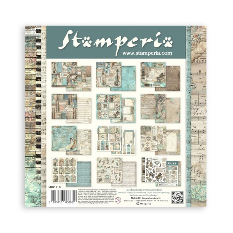 Stamperia - 8x8 Paper Pack - Music