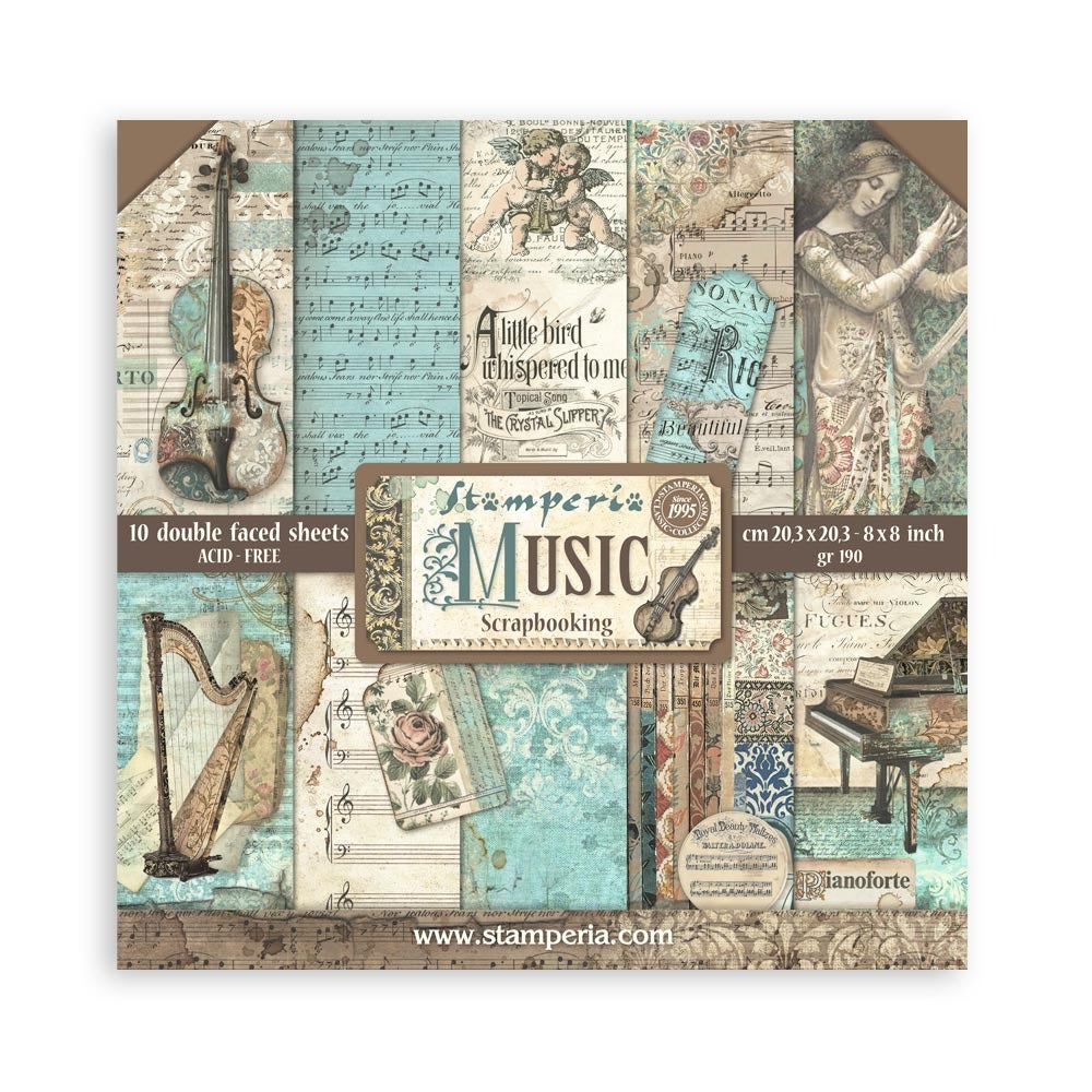 Stamperia - 8x8 Paper Pack - Music