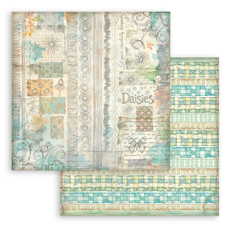 Stamperia Daisy Art - 8x8 Paper Pack Backgrounds