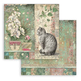 Stamperia - 8x8 Paper Pad - Orchids and Cats