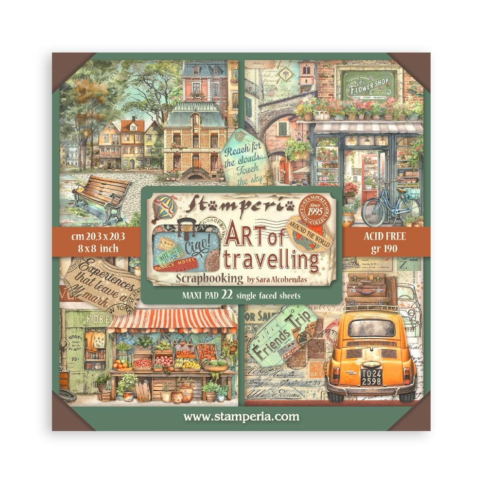 Stamperia - 8x8 Maxi Paper Pack - Art of Travelling