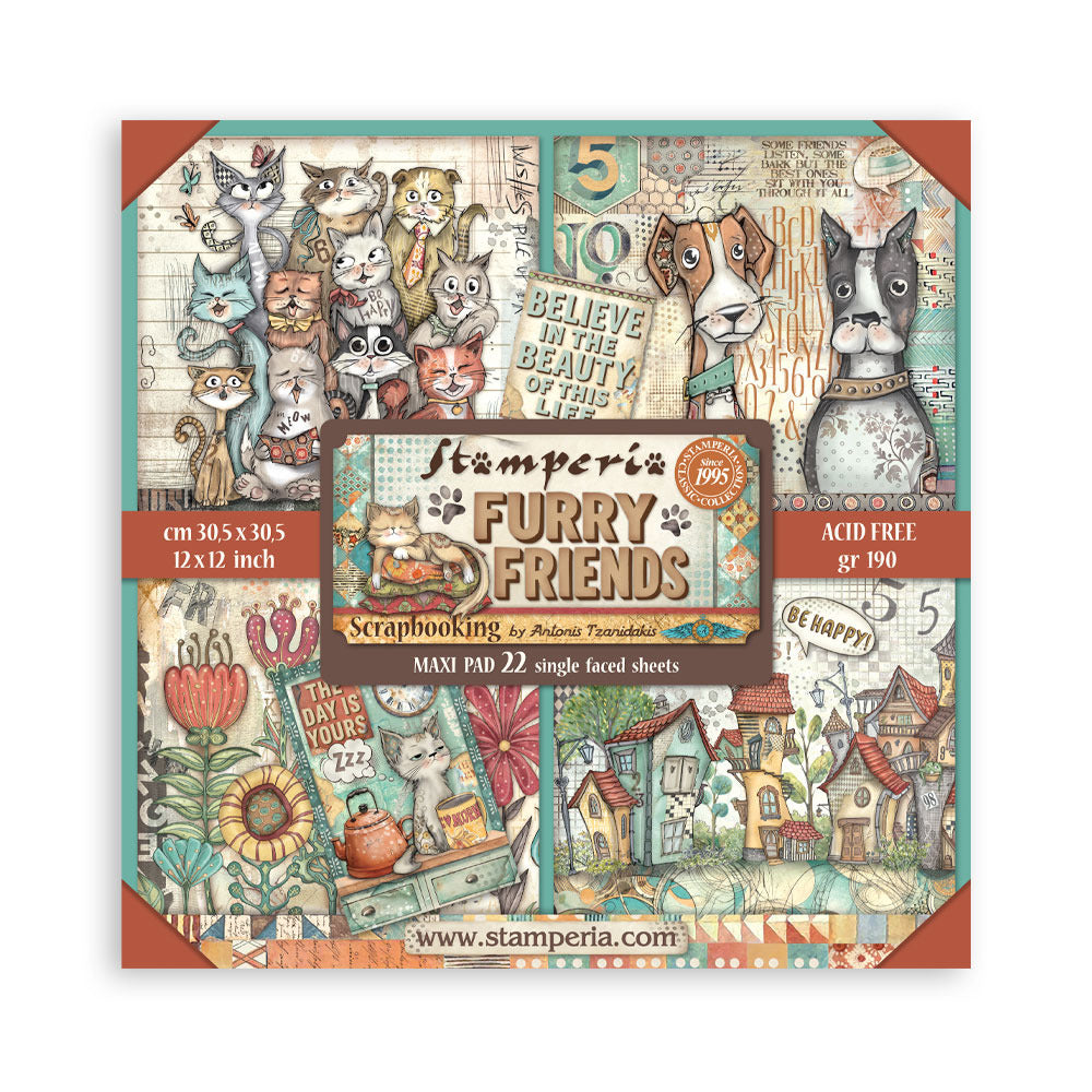 Stamperia Furry Friends - 12x12 Maxi Pack