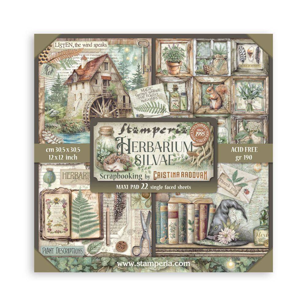 Stamperia Herbarium Silvae - 12x12 Maxi Paper Collection