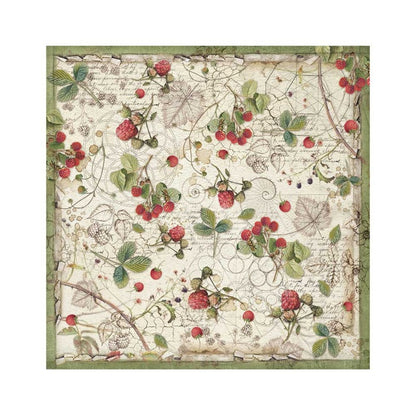 Forest - Fabric Pieces Strawberries on vine