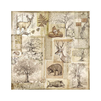 Stamperia - 12x12 Fabric Sheets - Forest