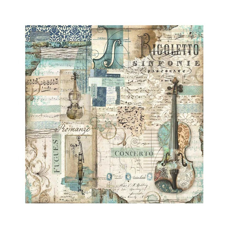 Stamperia - 12x12 Fabric Sheets - Music