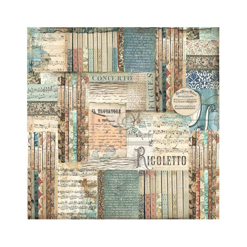 Stamperia - 12x12 Fabric Sheets - Music