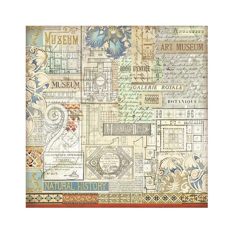 Stamperia - 12x12 Fabric Sheet - Art of Travelling