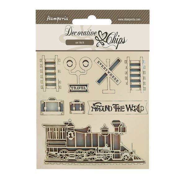 Stamperia - Decorative Chips - Around The World - Train