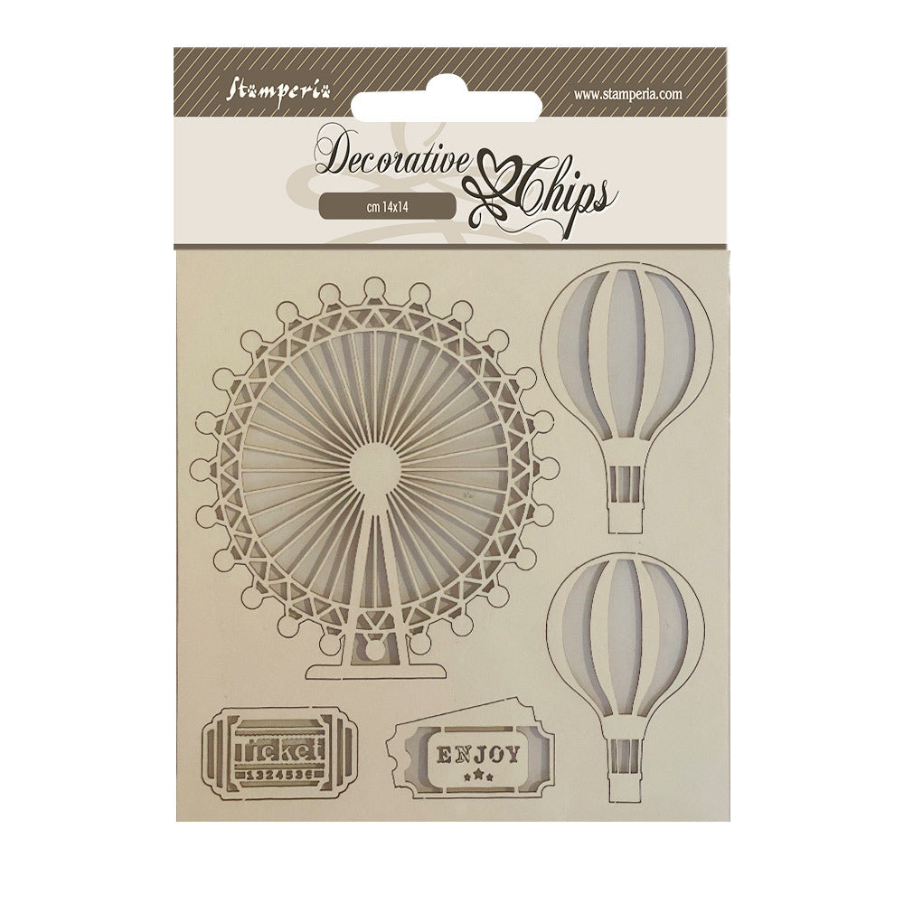 Stamperia - Decorative Chips - Around The World - Balloons