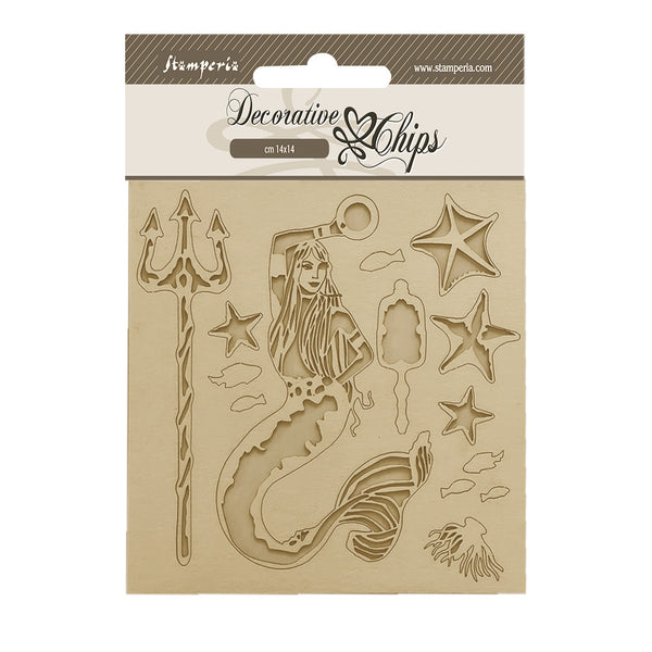 Stamperia - Songs of the Sea, Decorative Chips Mermaid