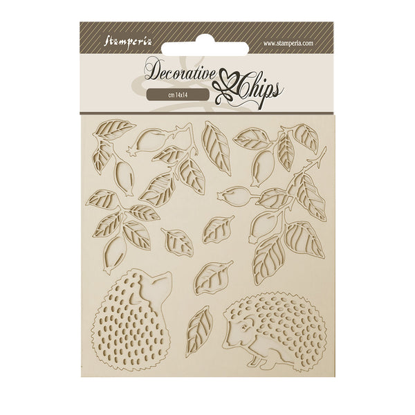 Stamperia Decorative Chips - Woodland, Hedgehog