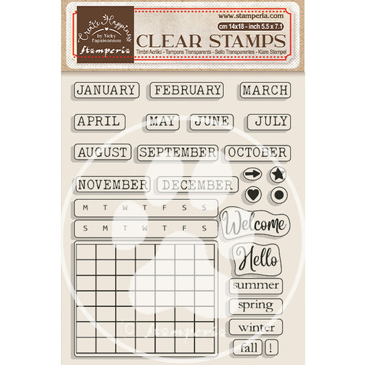 Stamperia Create Happiness Clear Stamp, Calendar - Monthly