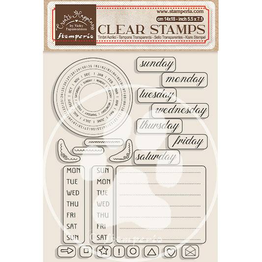Stamperia Create Happiness Clear Stamp, Weekly Planner