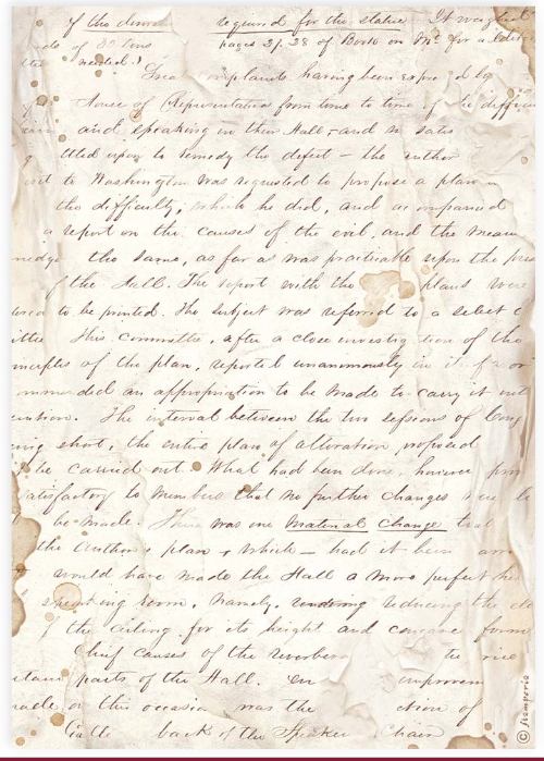 An antique handwritten manuscript on aged, yellowed parchment paper with cursive script and brown stains.