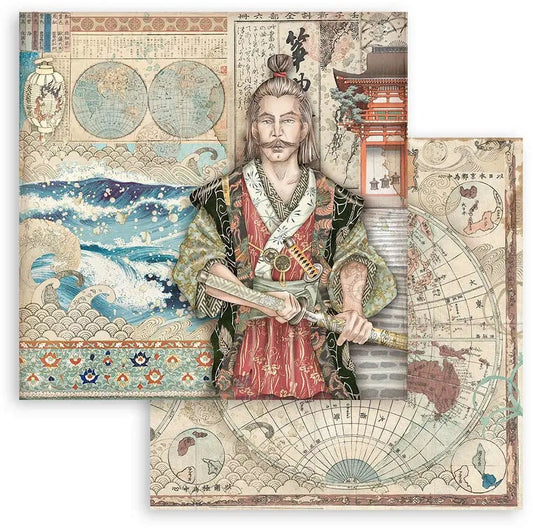 Stamperia - 12x12 Designer Paper - Sir Vagabond In Japan - Samurai