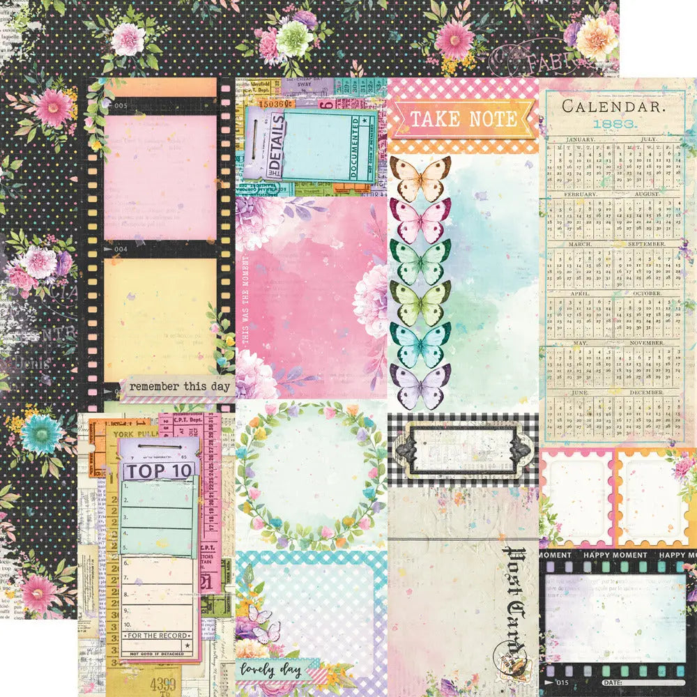 Simple Stories - 12x12 Patterned Paper, Simple Vintage Life in Bloom - Journal Elements