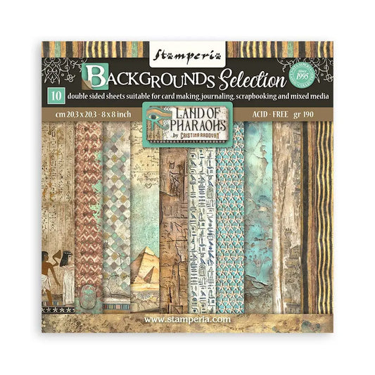 Stamperia - 8x8 Paper Pack - Fortune Backgrounds Land of Pharaohs