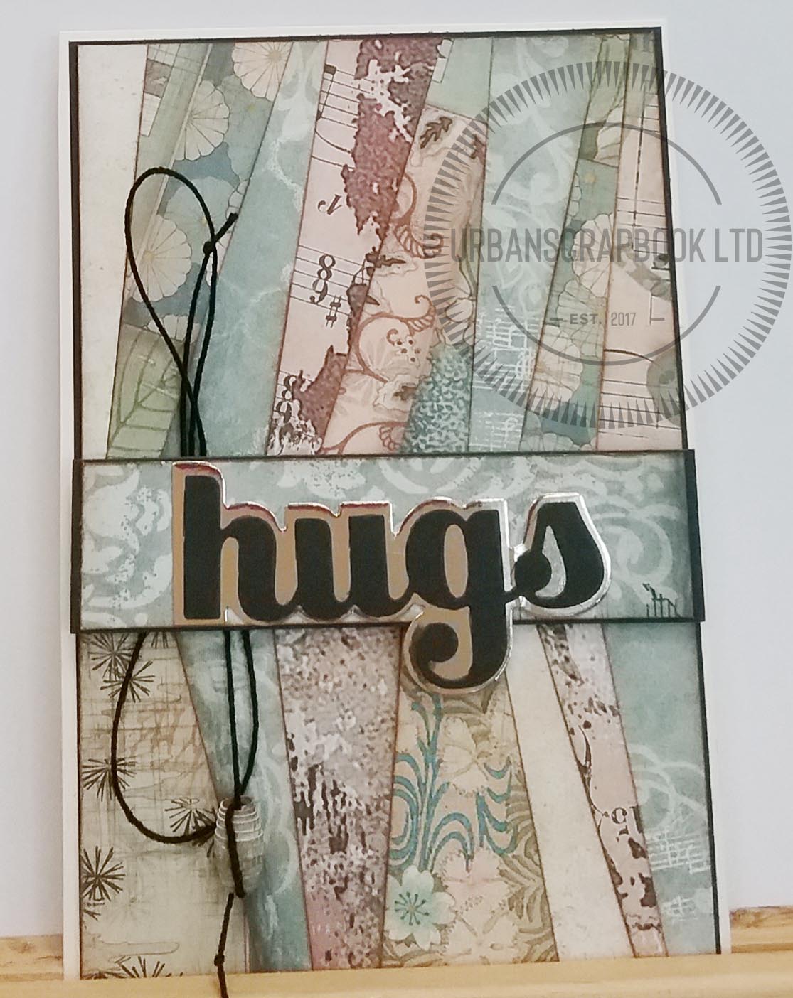 Free ~ Hugs - paper piecing card - Digital Download