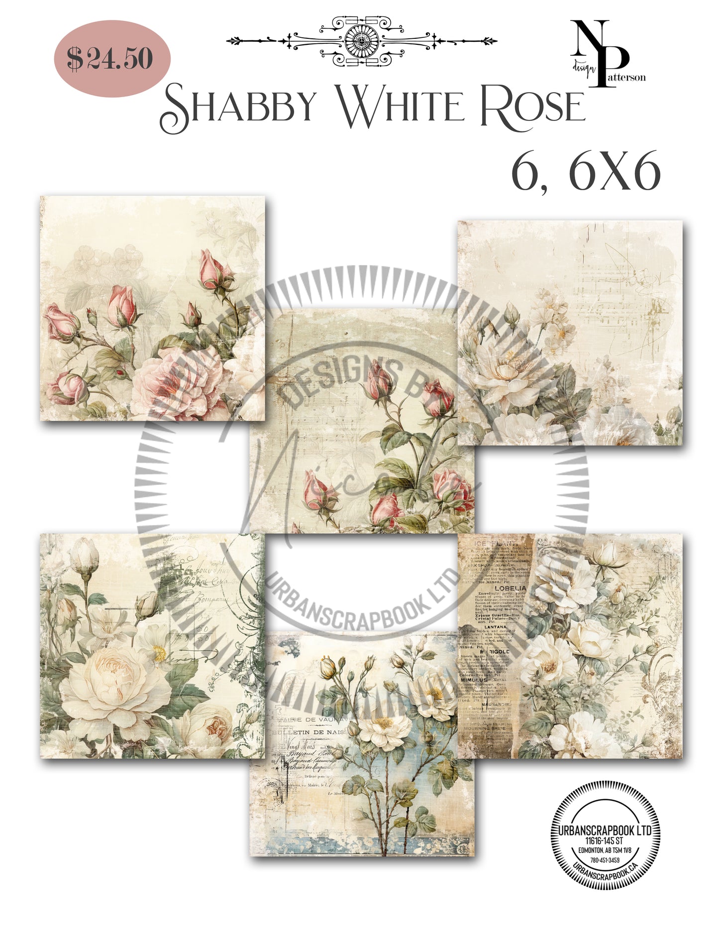 DIY Project ~ Shabby White Rose paper collection