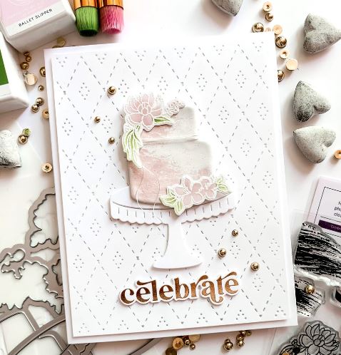 PinkFresh Studios - Stamp Stencil & Die Set - Celebrate In Style