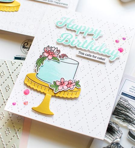 PinkFresh Studios - Stamp Stencil & Die Set - Celebrate In Style