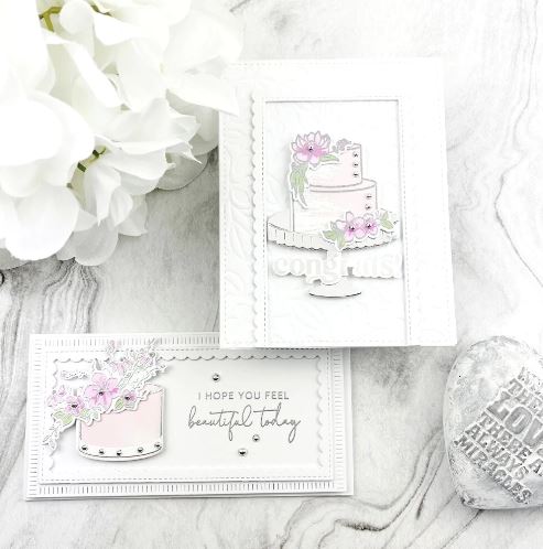 PinkFresh Studios - Stamp Stencil & Die Set - Celebrate In Style