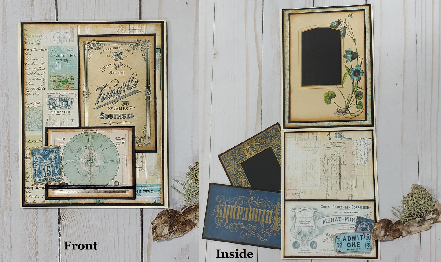 DIY Project ~ Assorted Cards - Digital Download Aqua Cyan Ticket