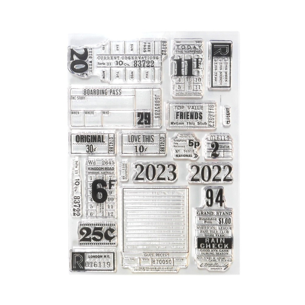 Elizabeth Craft Designs - Clear Stamp - Planner Essentials - Tickets