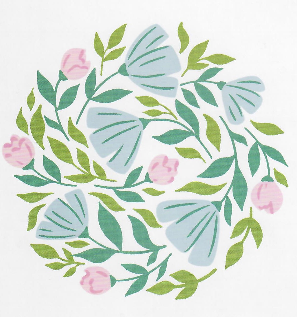 PinkFresh Studio - Floral Print Circle - Stencil