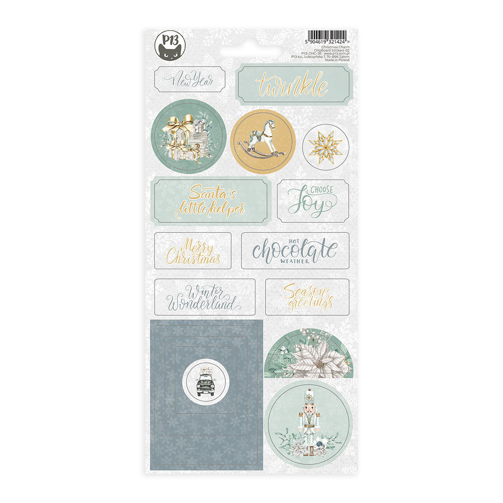 P13 - 4x9 Chipboard Sticker Sheet - Christmas Charm #2