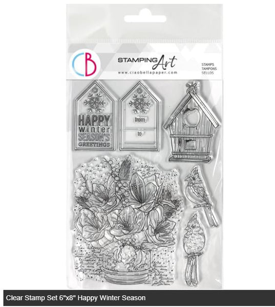 Ciao Bella Clear Stamp, Happy Winter Season