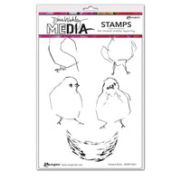 Dina Wakley Media - Cling Stamp, Nesting Birds