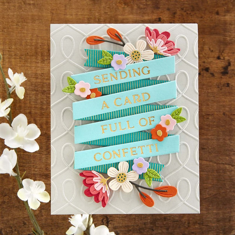 Spellbinders - Glimmer Hot Foil Plate & Die - Spring into Glimmer - Sentiment Banner