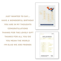 Spellbinders Glimmer Hot Foil Plate, Just Wanted to Say