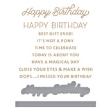 Spellbinders Glimmer Hot Foil Plate & Die, Birthday Celebrations - Birthday Unboxing