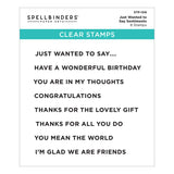 Spellbinders Clear Stamp, Just Wanted to Say Sentiments