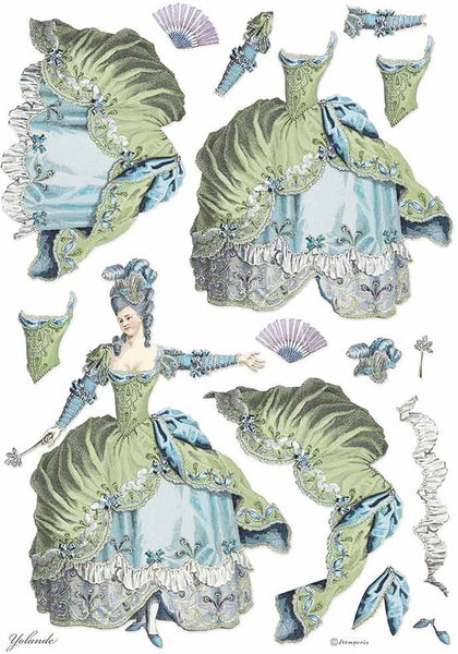 Stamperia Rice Paper for Decoupage - A3 Rice Paper, Princess - Lady Green