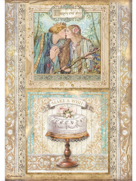 Stamperia Rice Paper for Decoupage - A4 Rice Paper  Sleeping Beauty - Cake Frame