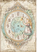 Stamperia Rice Paper for Decoupage - A4 Rice Paper  Alice Through the Looking Glass - Clock