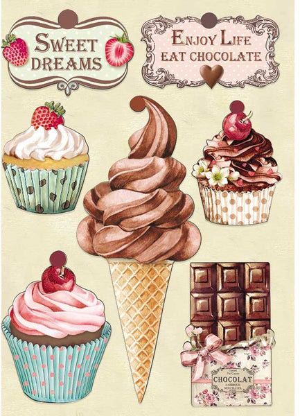 Stamperia - A5 Colored Wooden Shapes - Sweety