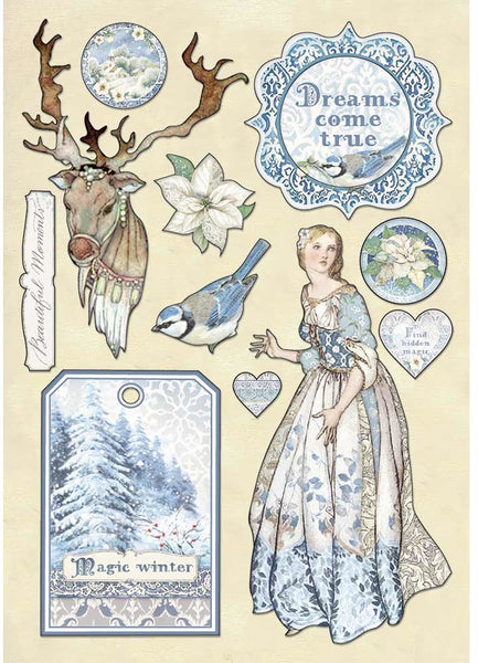 Stamperia - Colored Wooden Shapes - Winter Tales - Magic Winter
