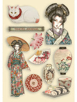 Stamperia - A5 Colored Wooden Shapes - Vagabond In Japan - Lady