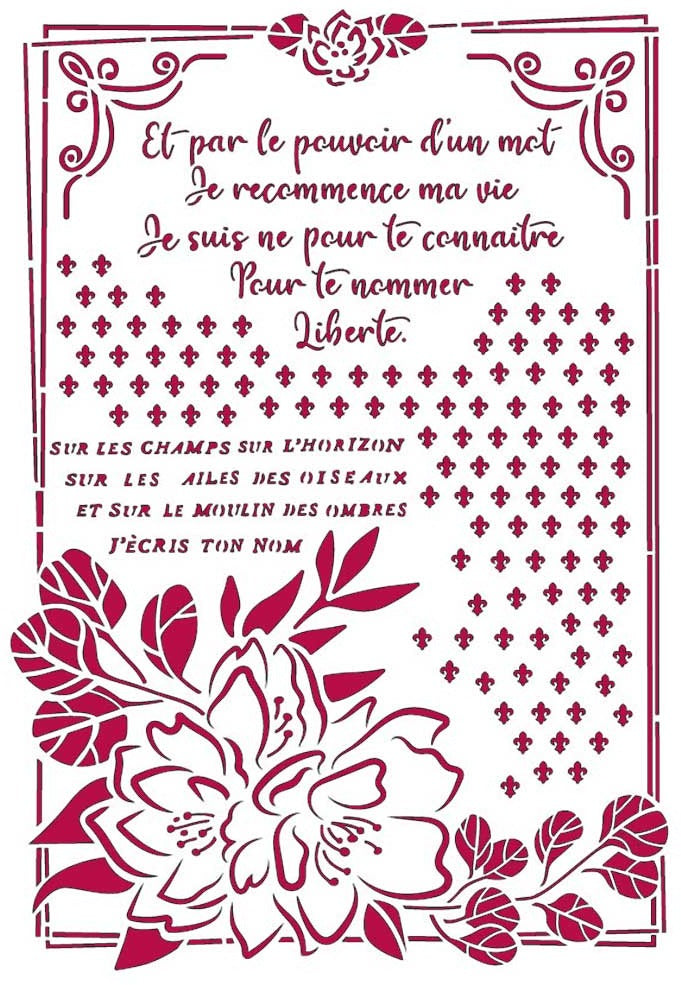 Stamperia - Stencil - Romantic - Journal - Flower With Frame