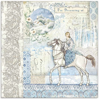 Stamperia - 12x12 Designer paper - Winter Tales - Horse