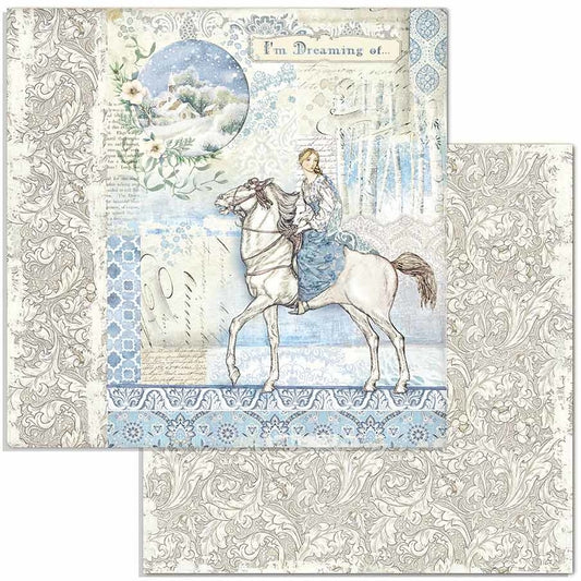 Stamperia - 12x12 Designer paper - Winter Tales - Horse